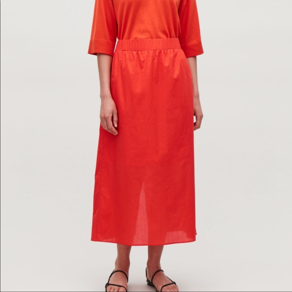 4US❣️COS orange midi skirt